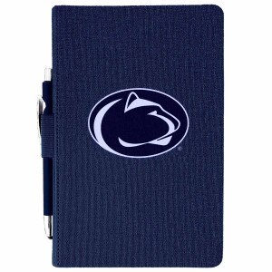 navy cloth journal with pen and Penn State Athletic Logo